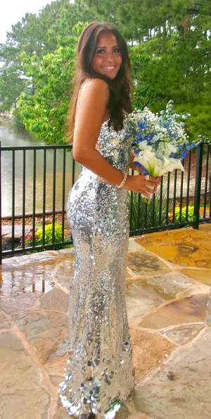 Silver formal dress thumbnail 3
