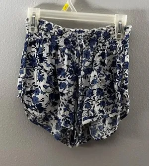 American Eagle Women Elastic Waist White/Blue Floral Loose Shorts size‎ XXS thumbnail 1