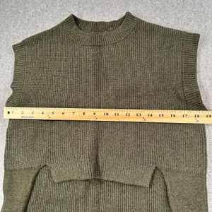 Kerisma High Low Sleeveless Tunic Sweater Women's S/M Olive Green Sleeveless thumbnail 3