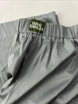 Daily Drills Silky Pull On Resort Wide Leg Satin Lounge Pants in Lagoon Green XS thumbnail 5