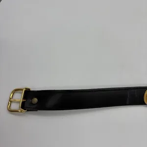 Vintage Avignon Womens M Belt Black Leather Silver & Gold Beading Boho Western thumbnail 10