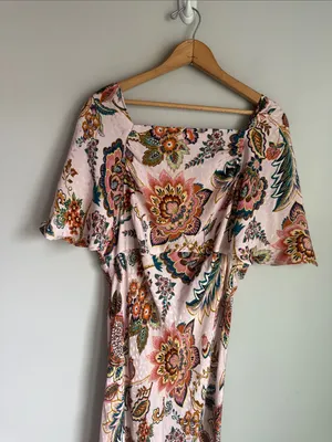 NEW Anthropologie Kachel Flutter-Sleeve Slip Dress 10 thumbnail 5
