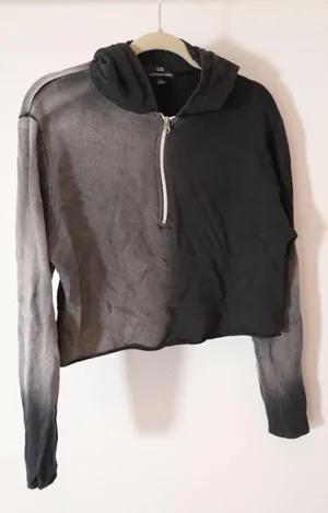 Two Tone Half Zip Hoodie Sweater Size L thumbnail 3