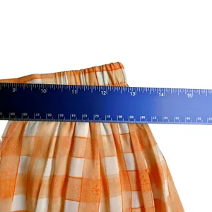 Urban Outfitters Orange Checked Button Up Pleated Mini Skirt thumbnail 6