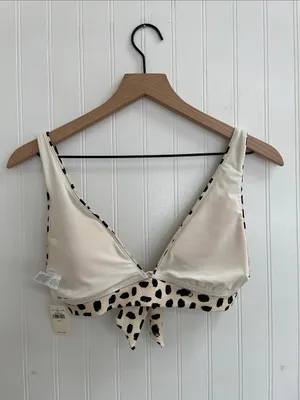 AERIE Pique Triangle Tie Back Bikini Swim Top Abstract Dot Size S NWT thumbnail 11