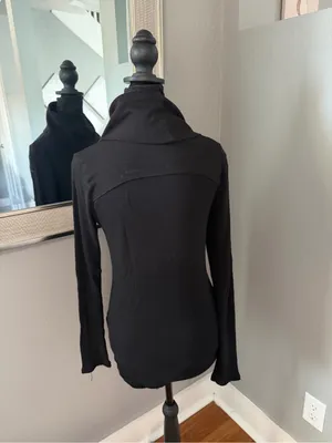 Evereve x Michael Stars thermal waffle-knit cowl neck top black soft medium. thumbnail 5