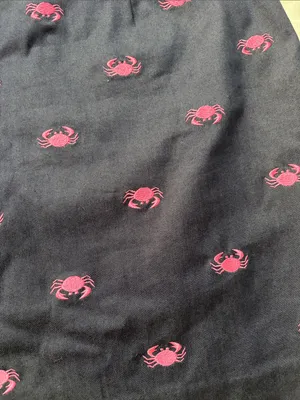 Lilly Pulitzer size 14 xl vintage Navy Mini Skirt with Pink Crab Print thumbnail 4