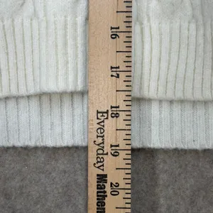 Love Tree Womens Medium Ivory Coquette Preppy Cable Knit‎ Nantucket Sweater thumbnail 7
