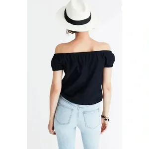 Madewell Black Melody Off-The-Shoulder Top Size Large thumbnail 3