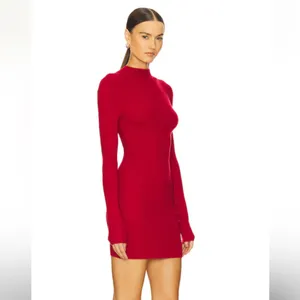 LOBA Remi Mock Neck Mini Dress Red Size XS thumbnail 2