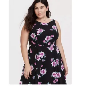 Torrid Black Pink Floral Georgette Sleeveless‎ Maxi Dress Size 16 thumbnail 2