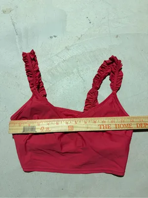 Aerie scoop Ruffled Strap swim bikini top medium thumbnail 2