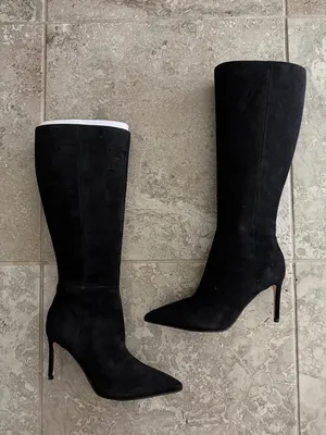 Nine West Cook Knee-High Pointed-Toe Stiletto Boots in Black, Size 5, NEW $249 thumbnail 3