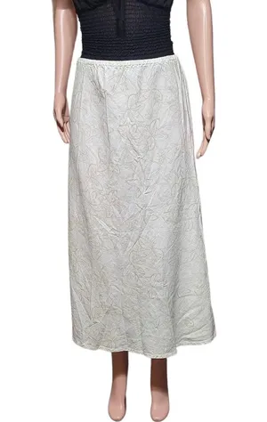 Pulp elastic waist white flower print linen pull-on skirt M thumbnail 3