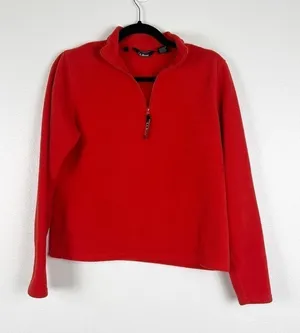 L.L. Bean‎ Vintage 1/4 Zip Fleece Pullover Red Sz M thumbnail 1