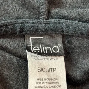 Felina Womens Black Velour Zip Up Hoodie‎ C7589 Relaxed Fit Loungewear Small thumbnail 4