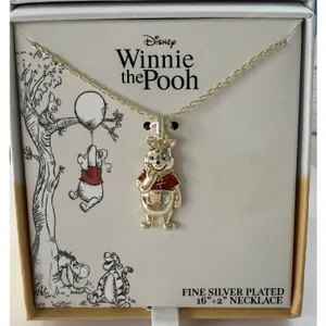 Disney Winnie the Pooh Gold Plated Necklace Red‎ Crystal Balloon Pendant NIB thumbnail 2