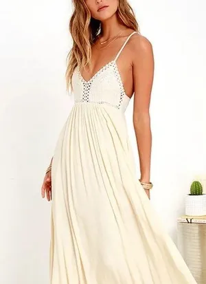 Lulus Crotchet Detail Maxi Dress thumbnail 1