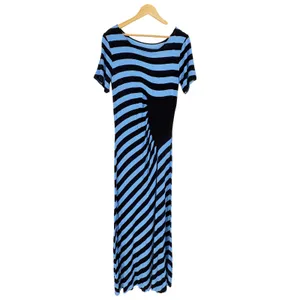 Anthropologie Moth Striped Maxi Dress Y2K 90s Coastal Cool Girl Stretch Nautical thumbnail 4