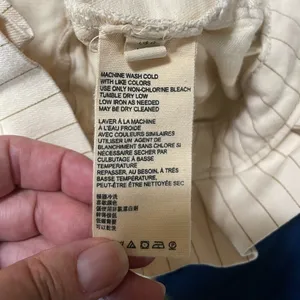 Free People Montella Cream & Brown Pinstripe High Rise Paperbag Jeans 12 thumbnail 5