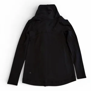 Lululemon Black Hooded Wrap Jacket‎ Fitted Zip Front Athletic Womens Small 6 thumbnail 2