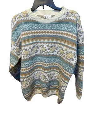 VTG Cricket Lane Floral Sweater Women’s M Grannycore Cottagecore Prairie 1980’s thumbnail 1