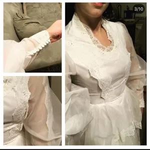 70s Prairie wedding dress White thumbnail 3