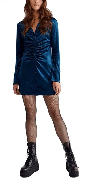 Free People "Shayla" velvet mini dress thumbnail 1