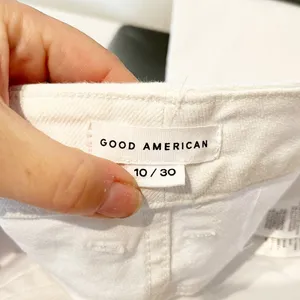 Good American Good Straight High Waist Raw Hem Jeans White 10 / 30 thumbnail 4