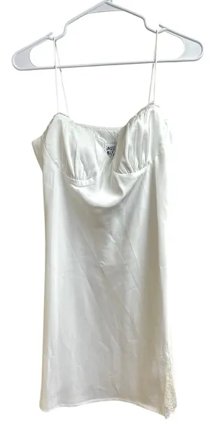 Princess Polly Snowbird Mini Silky Dress White Lace Size 10 thumbnail 1