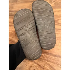 Puma‎ Cool Cat slides in black with a white drip logo detail Size 7C thumbnail 6