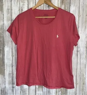 Polo Pink Scoop Neck Tee •XL thumbnail 1