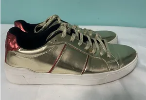 Aldo Metallic Rose Gold Lace Up Women's Designer Sneakers US Size‎ 7 S-437 thumbnail 1