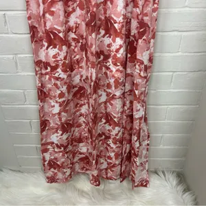 NWT Nine West Puff Sleeve Chiffon Maxi Midi Dress In Pink Abstract Floral M thumbnail 6