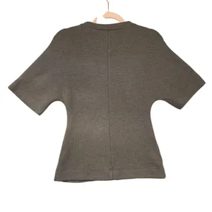 Zara Knit 2 Piece Set Top and Pants Taupe Brown‎ Seam Detail Medium thumbnail 4