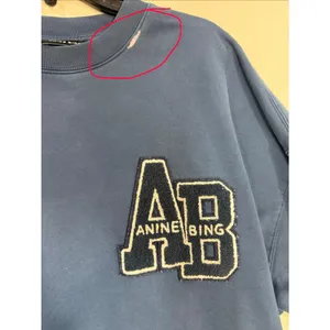 Anine Bing Miles Sweatshirt Navy Blue Chenille AB Patch Varsity Womens Medium thumbnail 4
