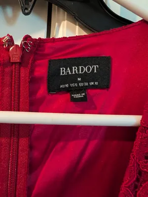 Bardot Red Lace Mini Dress thumbnail 2