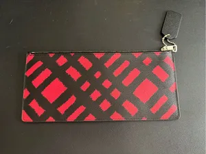 Coach Red & Black Wild Plaid Long Zipper Wallet/Clutch/Pouch thumbnail 5