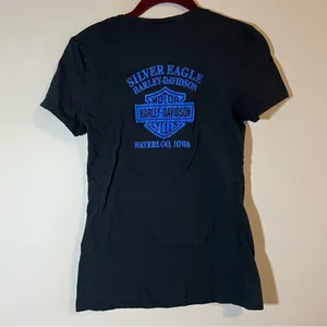 ✨ Harley‎ Davidson Black Blue UFC Waterloo Iowa Shirt Small thumbnail 5