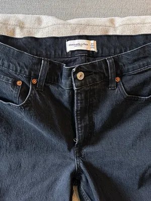 Abercrombie & Fitch High Rise Black Jeans Size 31 Short Straight thumbnail 6