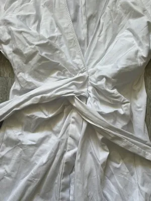 ZARA Front Toe White Button Up Dress thumbnail 10