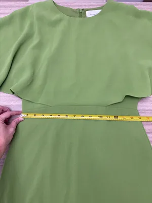 Pomander Place Leah Pistachio Green Cape Sleeve Midi Dress Women Size 6 #B1700 thumbnail 6