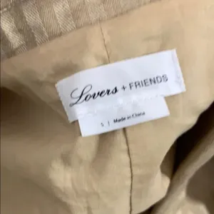 Lovers + Friends Trench Coat Size Small Long Belted Tan Striped Duster thumbnail 3