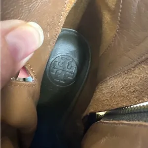 Tory Burch Oren Peep Toe‎ Booties Olive Brown Leather 8 thumbnail 4