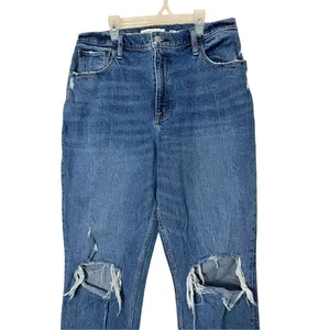 Abercrombie & Fitch Curve Love Ultra‎ High Rise 90s Straight Jeans Size 32/14 thumbnail 2