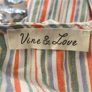 VINE & LOVE Women's Striped V-neck Flutter Sleeve Babydoll Top Small‎ | EUC thumbnail 5
