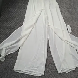 NWT Metaphor Ivory Layered Flowy Beach Cruise Dress Pants Med‎ Wide Leg Comfort thumbnail 2