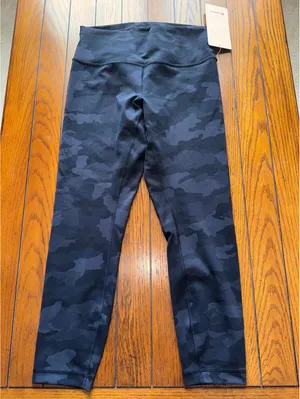Lululemon Wunder Train High Rise 25” Heritage Camo Deep Coal Black Size 10 NWT thumbnail 3