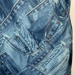 Urban Outfitters Sz S Dress UO Mallory Cowl Neck Slip Denim‎ Jeans Print Women’s thumbnail 4