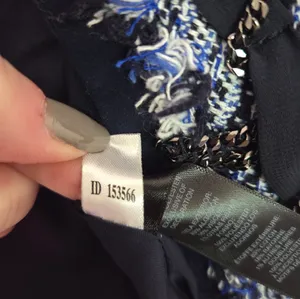 White House Black Market Blue and Black Tweed Jacket thumbnail 13
